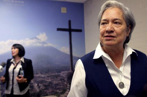 
Sister Norma Pimentel of Catholic Charities speaks with the media during a visit with Honduran offcials who came to McAllen in October
