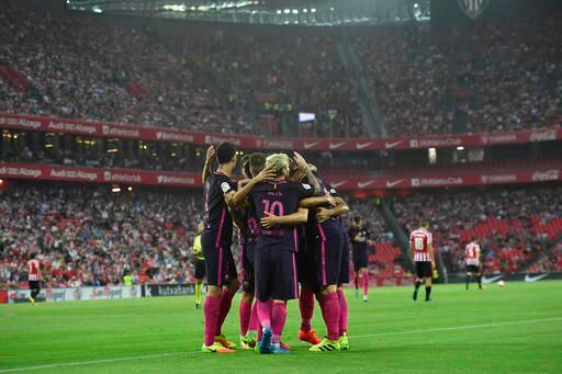 El Barcelona es líder de la liga española. Foto AP
