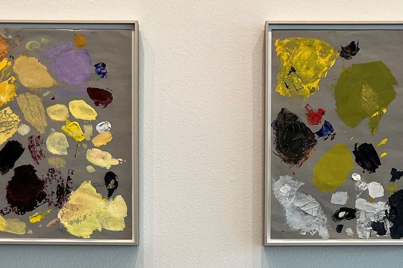 Meg Cranston: (L) 'Palette (red, yellow, violet),' (R) 'Palette (red, yellow, blue)' at...