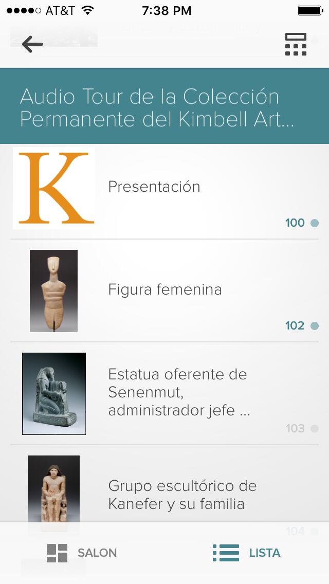 Así se ve la app del museo en español. Foto AL DÍA