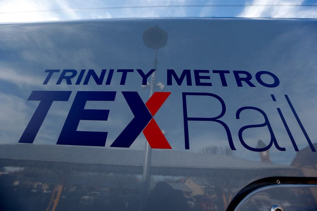 The Trinity Metro TEXRail train sits at the station before a maiden trip to go to DFW...