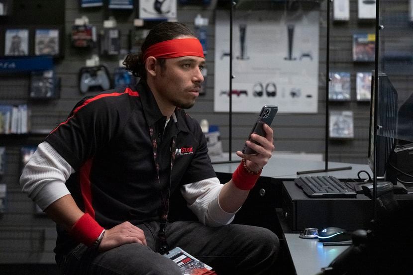 Anthony Ramos is shown in a scene from "Dumb Money," a low-key but entertaining take on the...