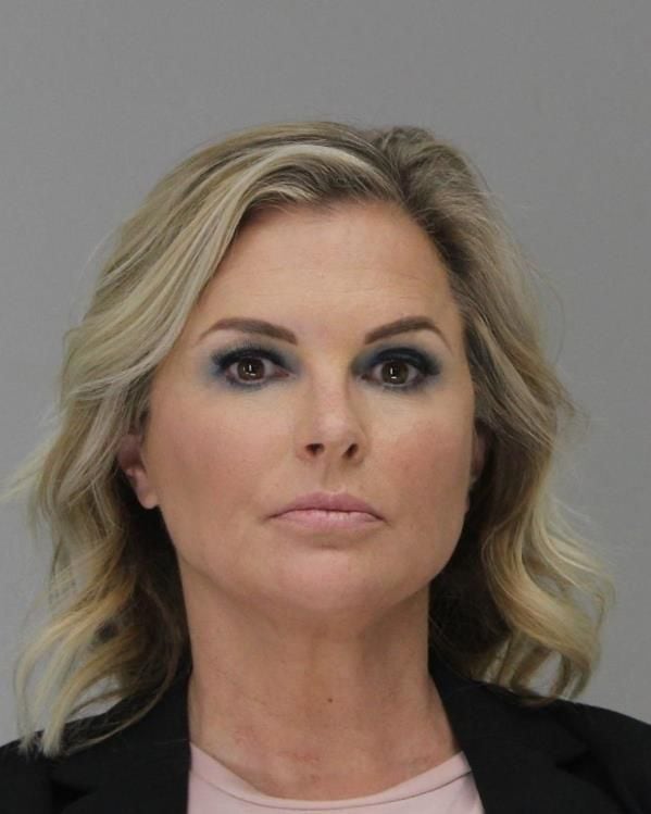 Shelley Luther's booking photo at the Dallas County Jail on Tuesday