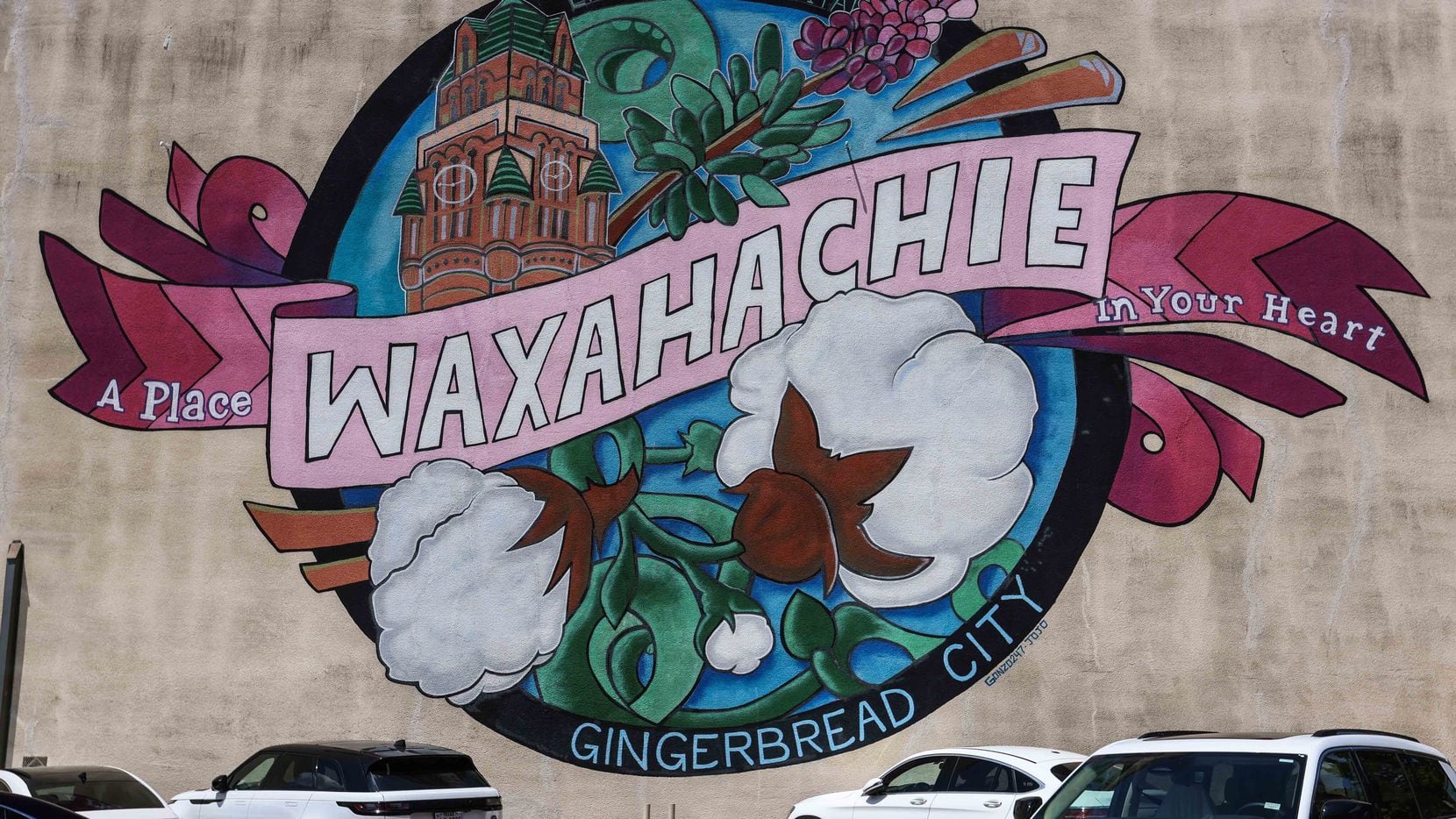 The Waxahachie mural in Waxahachie.