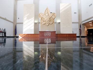The Scout Law and Oath are displayed in the lobby of the Boy Scouts of America National...