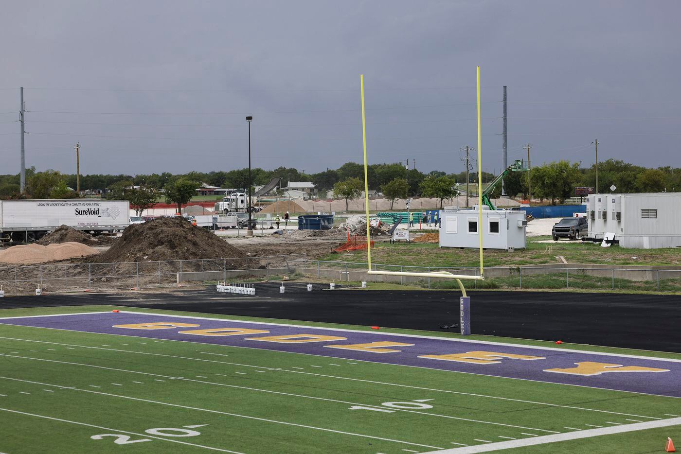 Construction is ongoing behind Wildcat Stadium in Godley.