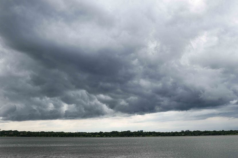 Rainy day over White Rock Lake in Dallas on Monday, May 24, 2021. (Lola Gomez/The Dallas...