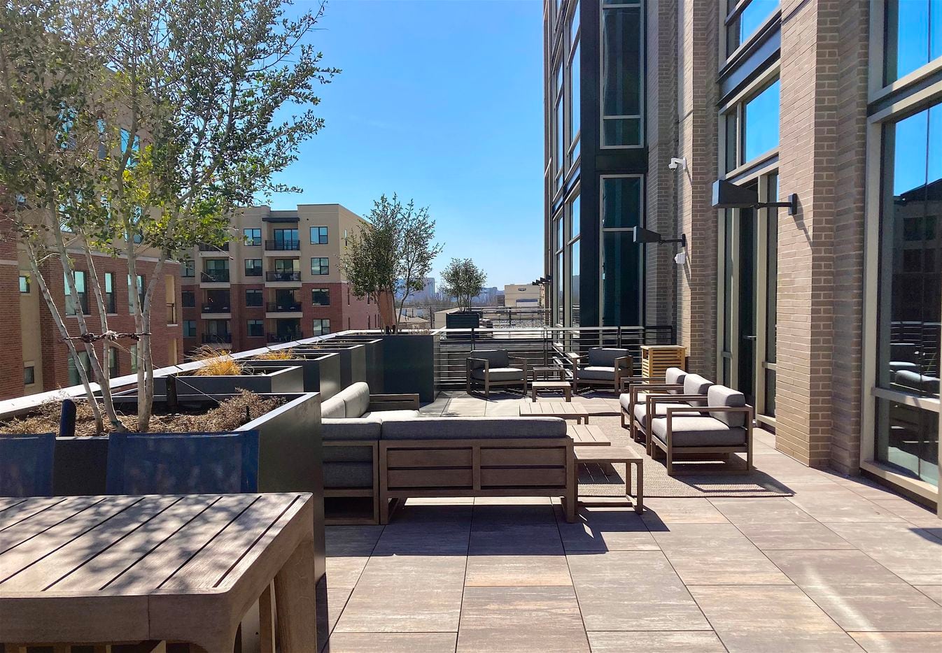 An outdoor terrace for tenants of the new Weir's Plaza tower on Knox Street.