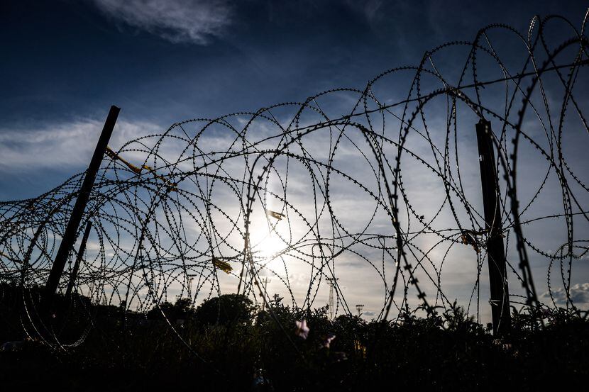 Texas has placed more than 42 miles of concertina wire along its southern border, mostly...