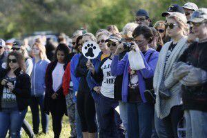  About 100 people gather to memorialize 91 dead animals found at Dowdy Ferry since last...