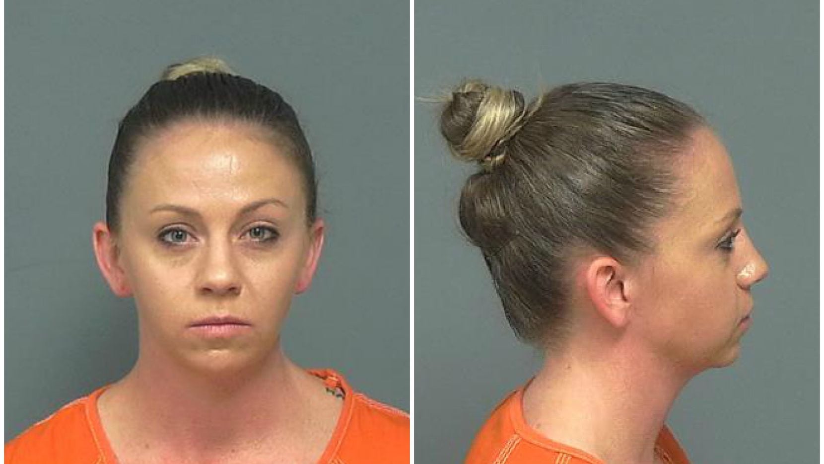 Amber Guyger, 30, was booked into the Mesquite Jail on Friday and quickly released on bond.