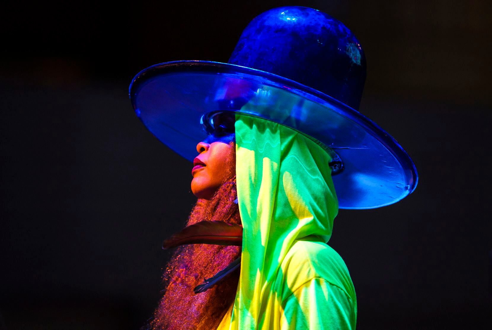 Erykah Badu performs with the Dallas Symphony Orchestra at the Meyerson Symphony Center in...