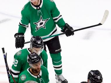 Dallas Stars center Radek Faksa (12) skates off the ice after a 4-1 loss to the Calgary...