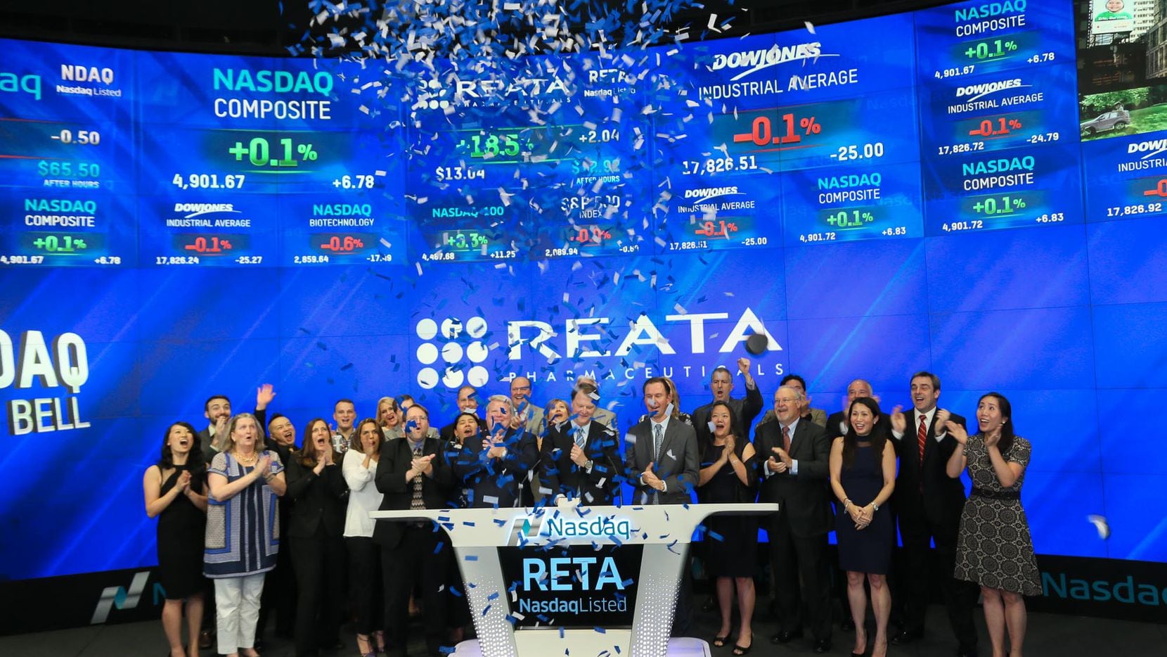 Leaders of Reata Pharmaceuticals rang the bell at Nasdaq when the company went public on May...
