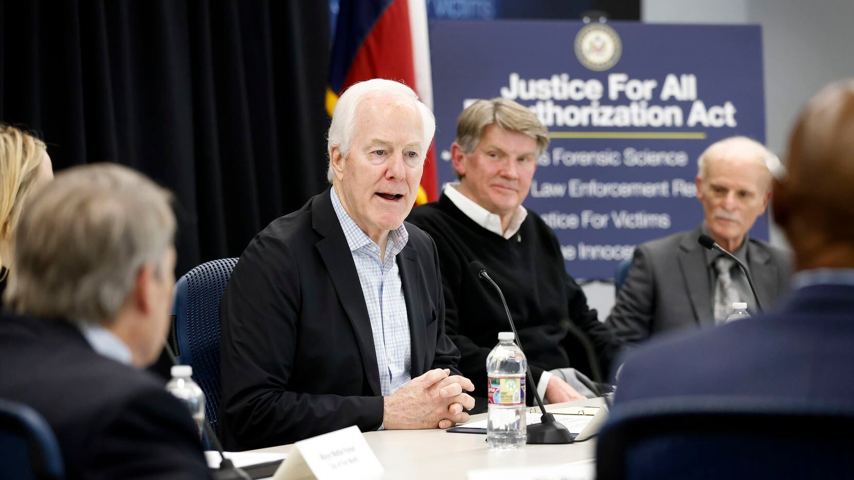 Sen. John Cornyn leads a roundtable discussion about the Justice for All Reauthorization Act...