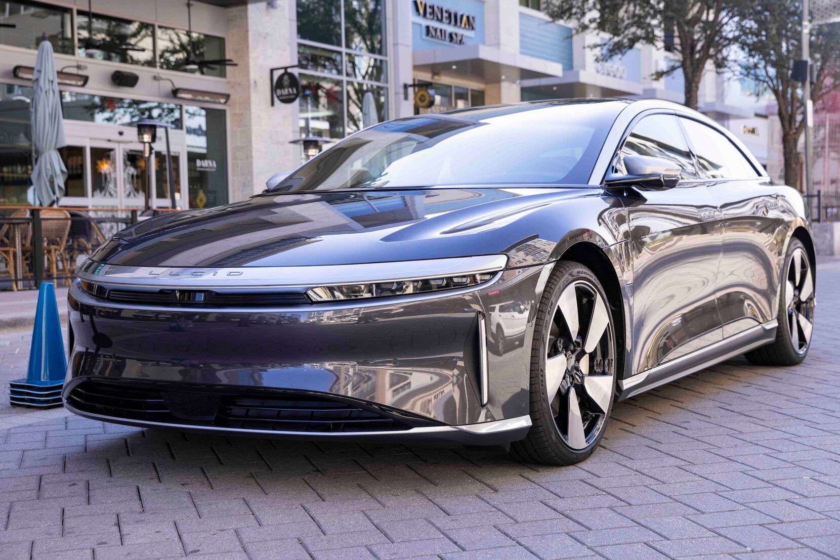 Lucid's Air Grand Touring Performance is shown in November outside the Lucid Studio in Dallas.