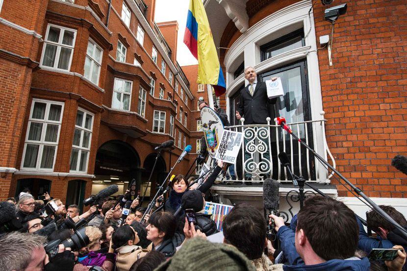 En una foto de archivo tomada el 5 febrero 2016 el fundador de WikiLeaks, Julian Assange...