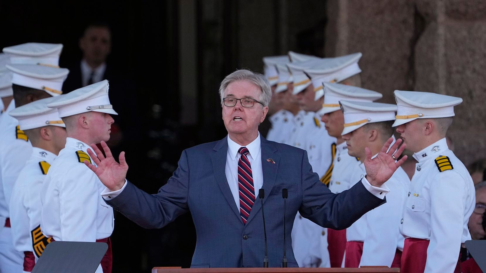 Lt. Gov. Dan Patrick, shown giving his inaugural speech on Tuesday, has hailed the Senate’s...