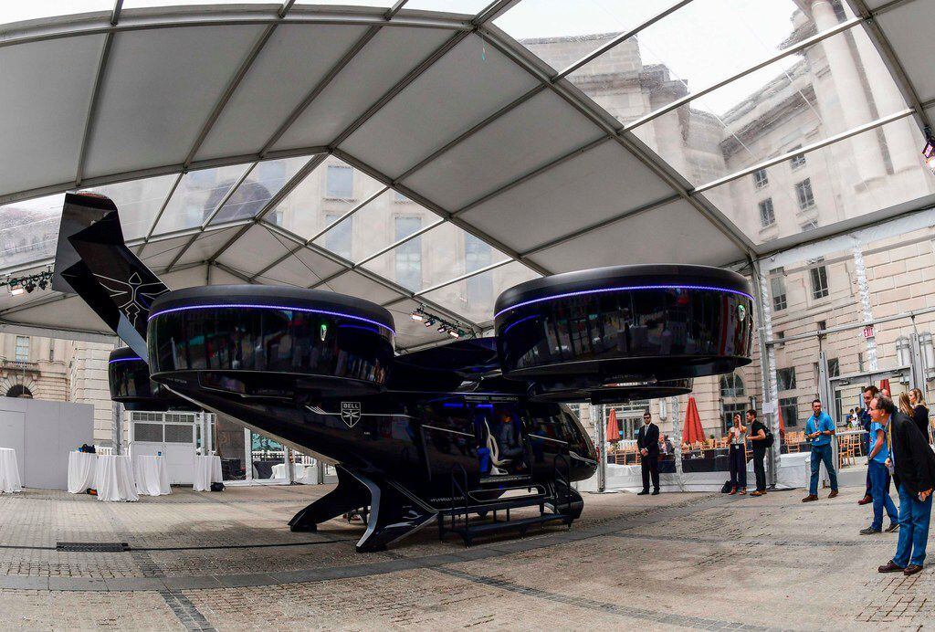 The Bell Nexus concept vehicle is shown at the Uber Elevate Summit on June 12 in Washington, D.C. 