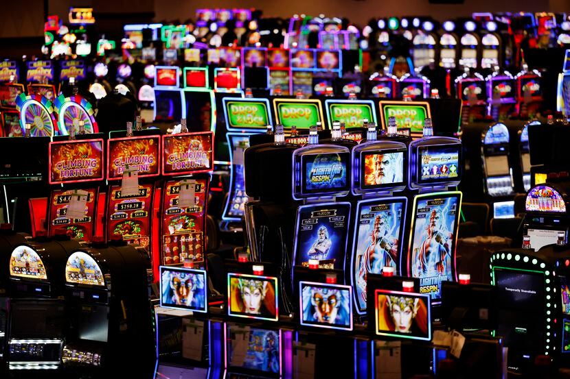 Some of the over 3,300 casino slot machines are pictured at Choctaw Casino and Resort's new...