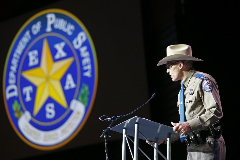Texas Department of Public Safety Director Steven McCraw spoke during the 155th trooper...