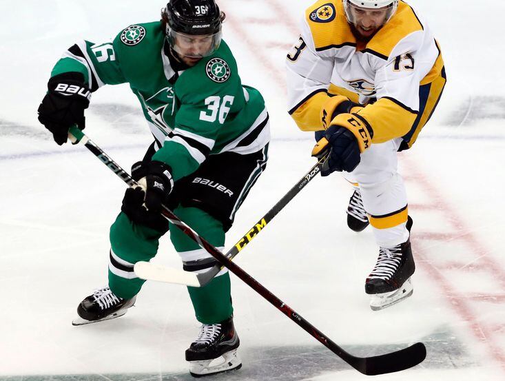 Dallas Stars play the Nashville Predators in NHL hockey's first-round playoff series.