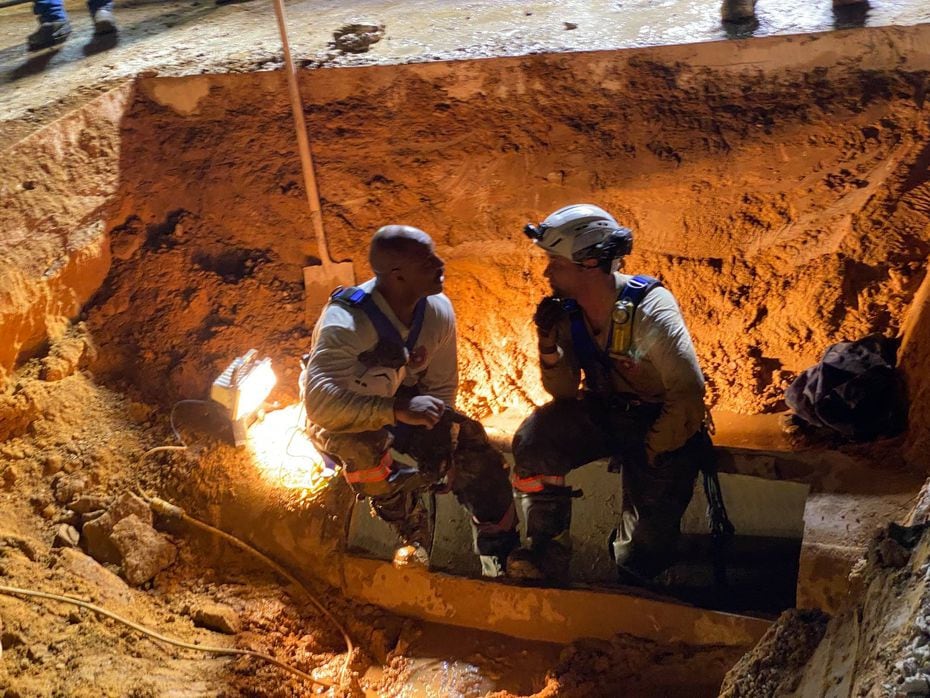 Arlington emergency crews spent 10 hours Saturday rescuing Zoey, a 15-year-old deaf dog, from a storm drain.