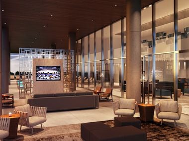 An artist's rendering shows the lounge area in Twelve Cowboys Way.