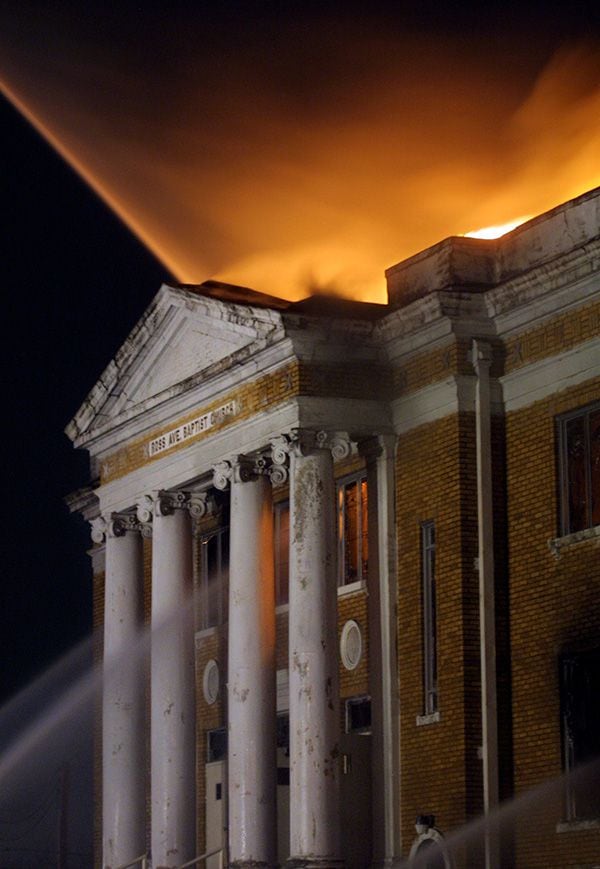 March 29, 2002, The Ross Avenue Baptist Church at 5201 Ross Ave.  burns out of control just...