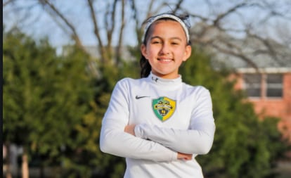 Natalia Villegas, de 10 años, destaca en la  Lake Highlands Girls Classic League de Dallas....