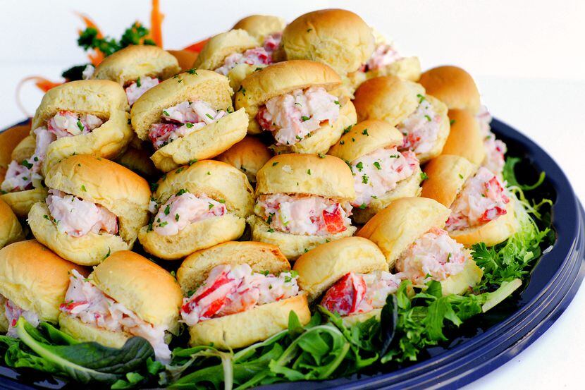 TJ's Seafood Market's holiday menu includes platters of lobster roll sliders.
