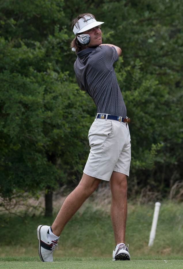 Highland Park, Christian Clark, tees off on the no.15 hole during the first round of UIL...