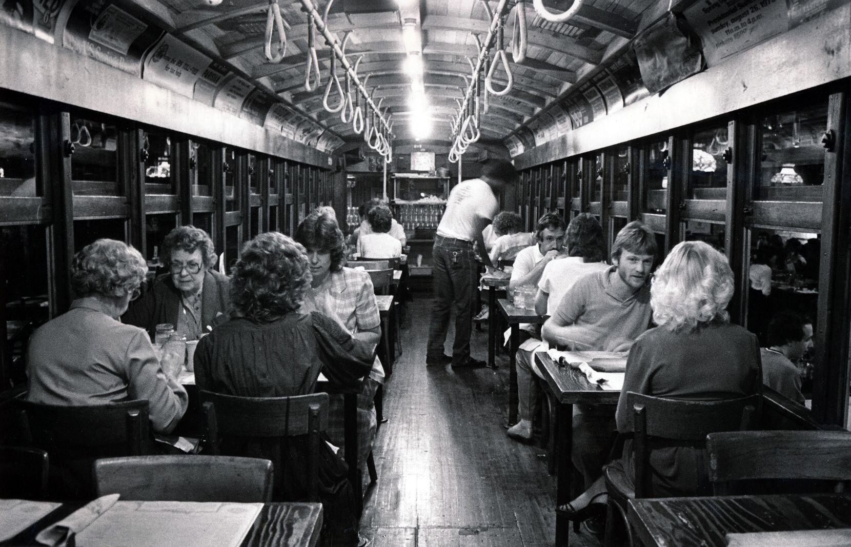 Diners like these in 1983 often waited in line to get a table in the iconic streetcar inside...