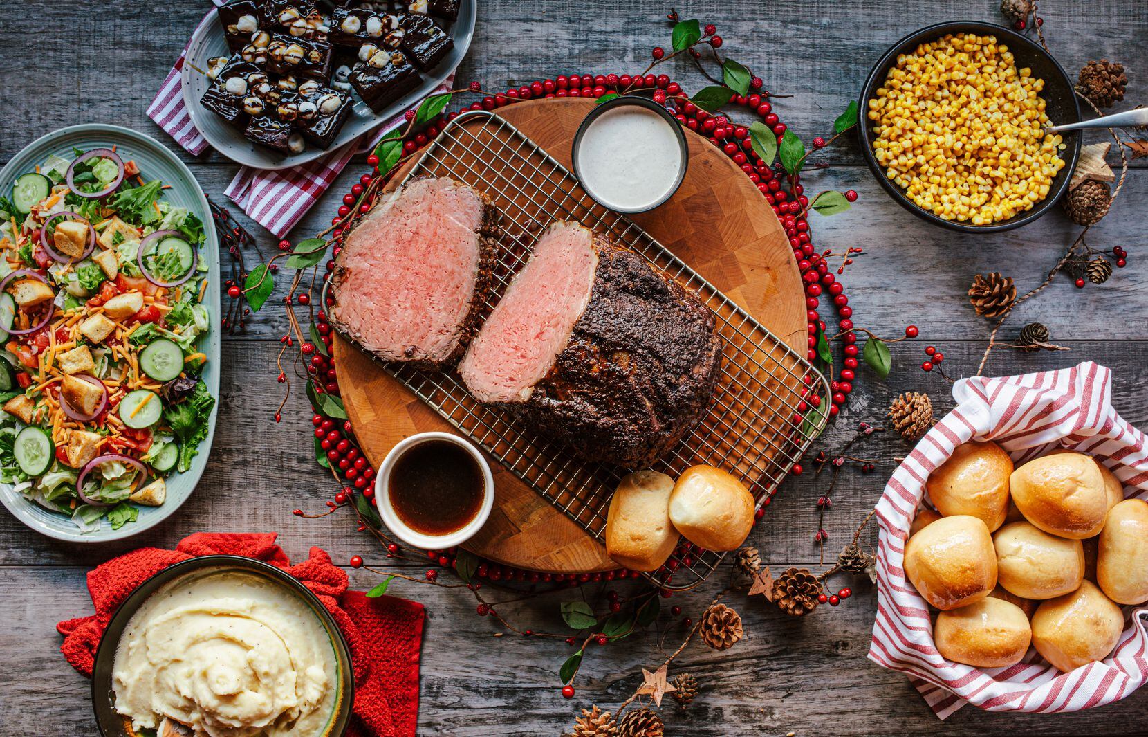 Logan's Roadhouse offers a holiday takeout package that includes a 4-pound prime rib, salad,...