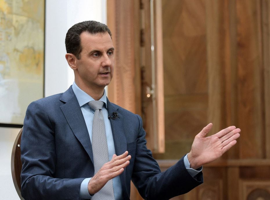 Syrian President Bashar al-Assad in Damascus, Syria, on February 10, 2017. Assad recently appeared to be in his strongest position in years, but a suspected chemical changes everything. (Salampix/Abaca Press/TNS)