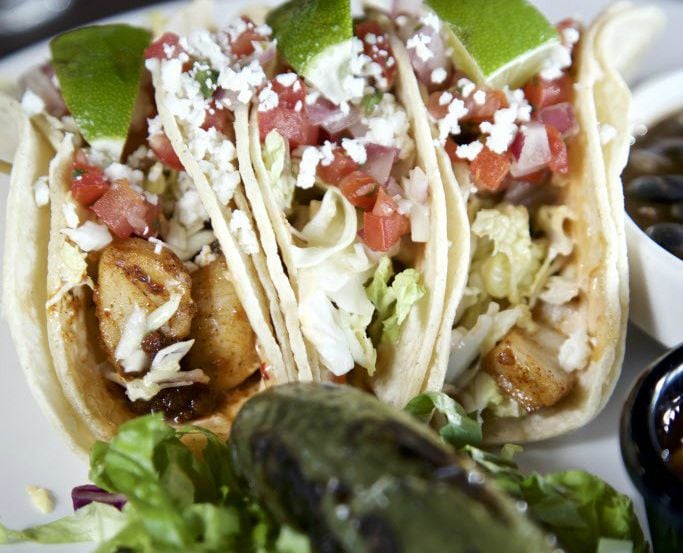 Baja Fish Tacos served at the Thirsty Lion Gastropub