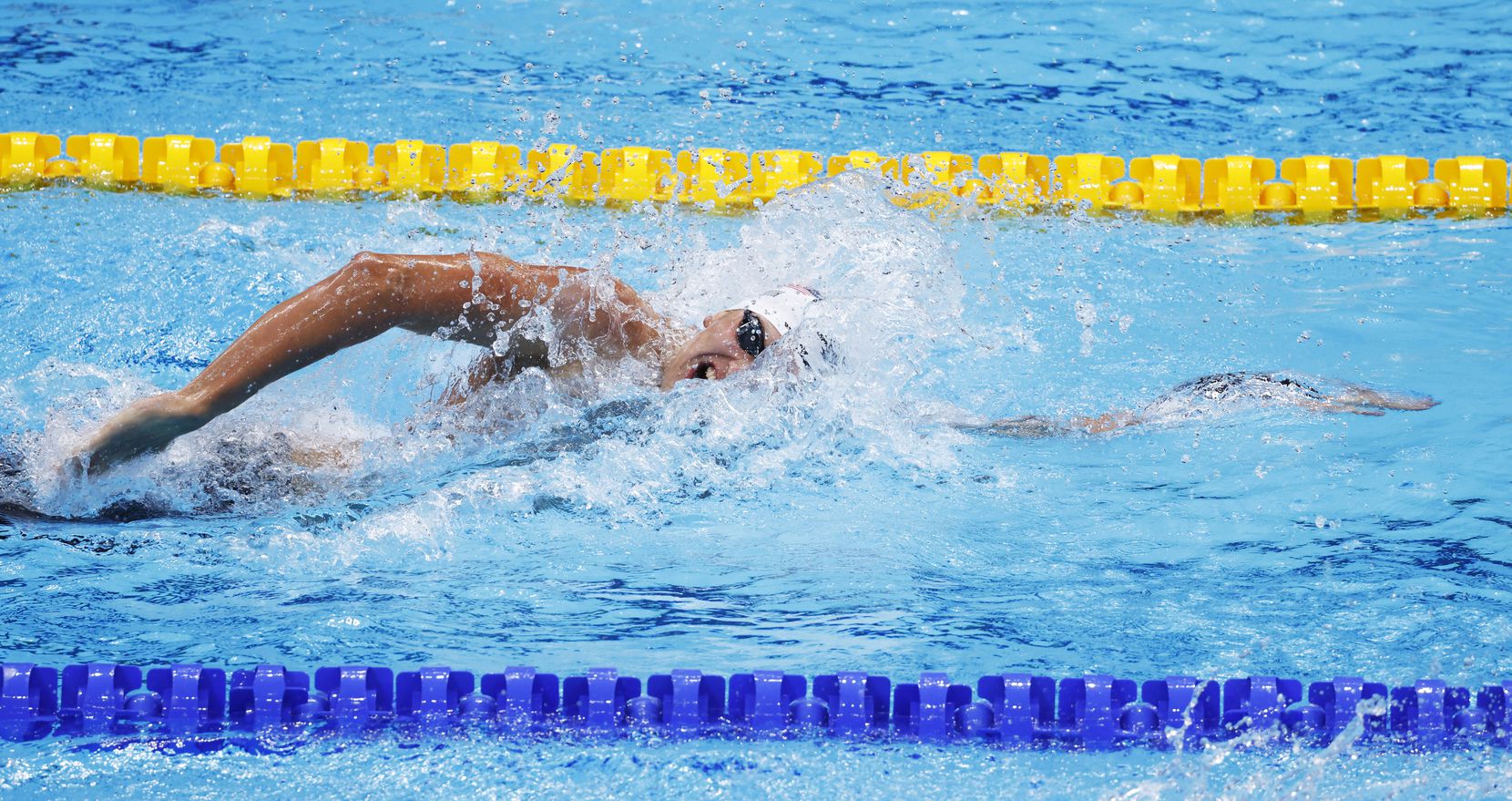 USA’s Kieran Smith competes in the men’s 200 meter freestyle at a swim qualifying event...