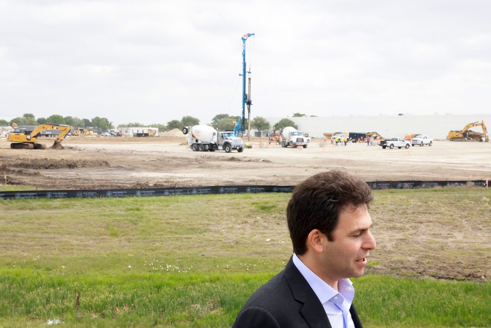 MP Materials CEO James Litinsky speaks to the media during the groundbreaking ceremony in...