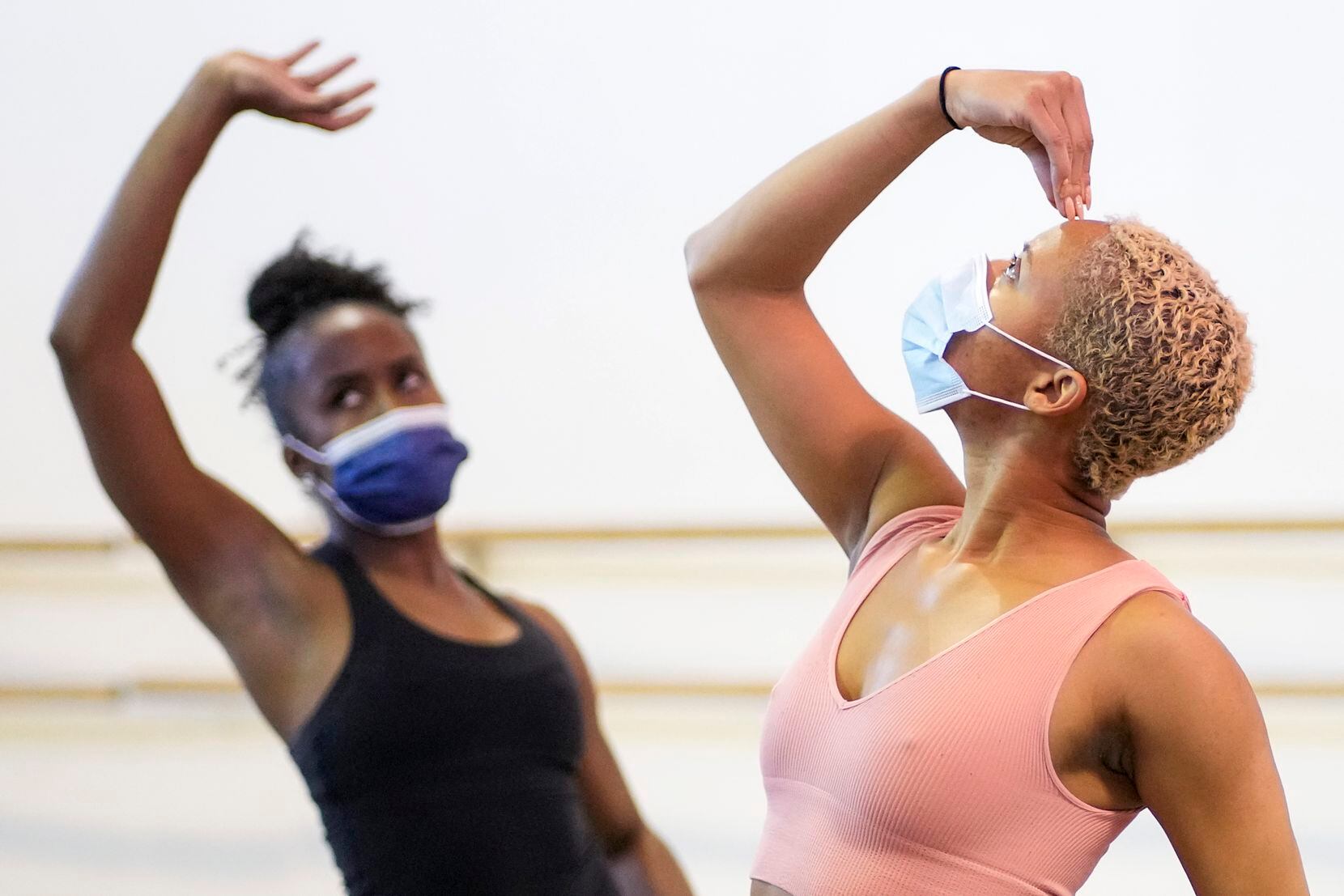 McKinley Willis (right) dances with a fellow company member during a rehearsal for "The Way...