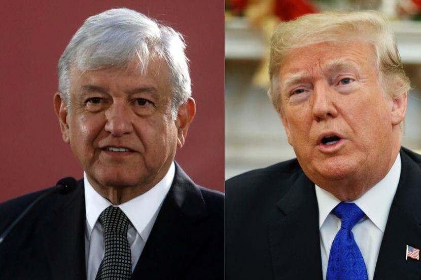 El presidente de México Andrés Manuel López Obrador y el presidente de Estados Unidos Donald...
