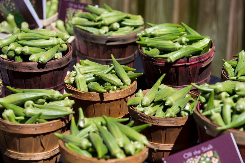 Okra for sale on display during Okrapalooza at The Lot in 2016