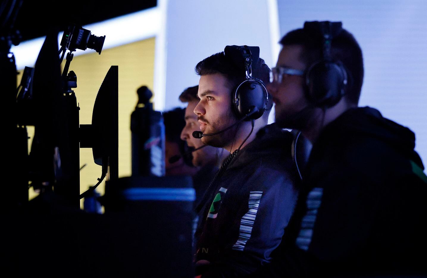 Boston Breach player Methodz (Anthony Zinni, second from right) competes with his team...