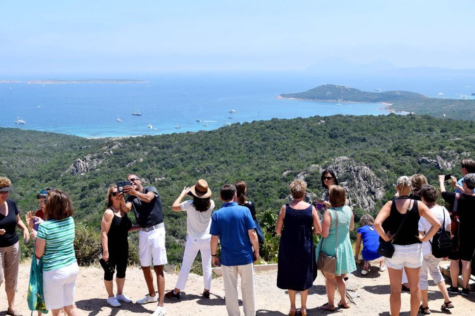 Tourists are drawn to the views of the Costa Smeralda along the northeast coast of the Italian island of Sardinia. 