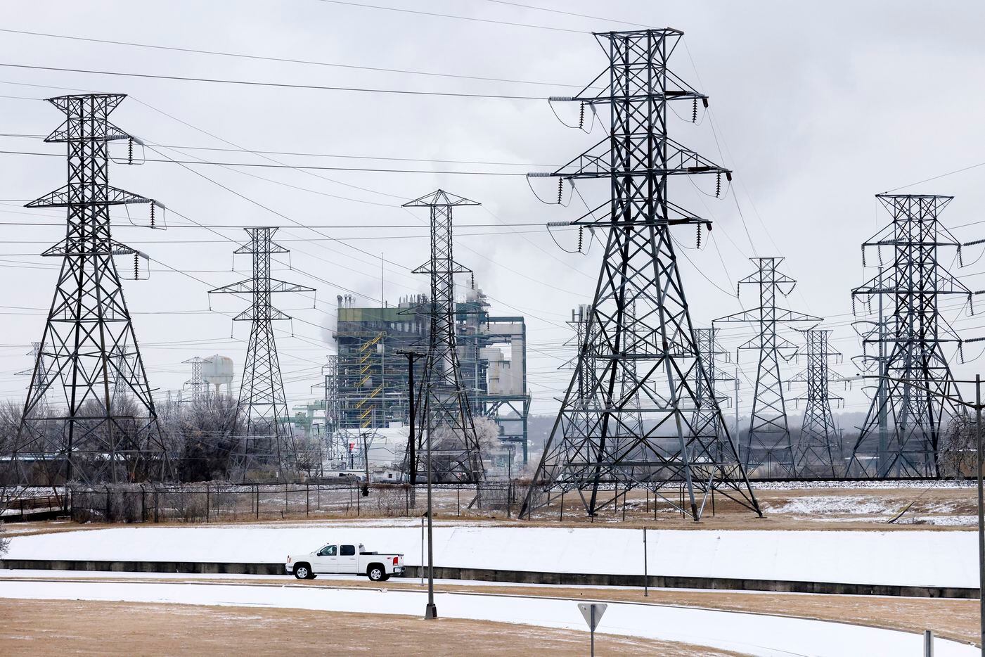 The Handley Generating Station in East Fort Worth is pictured the morning after freezing...