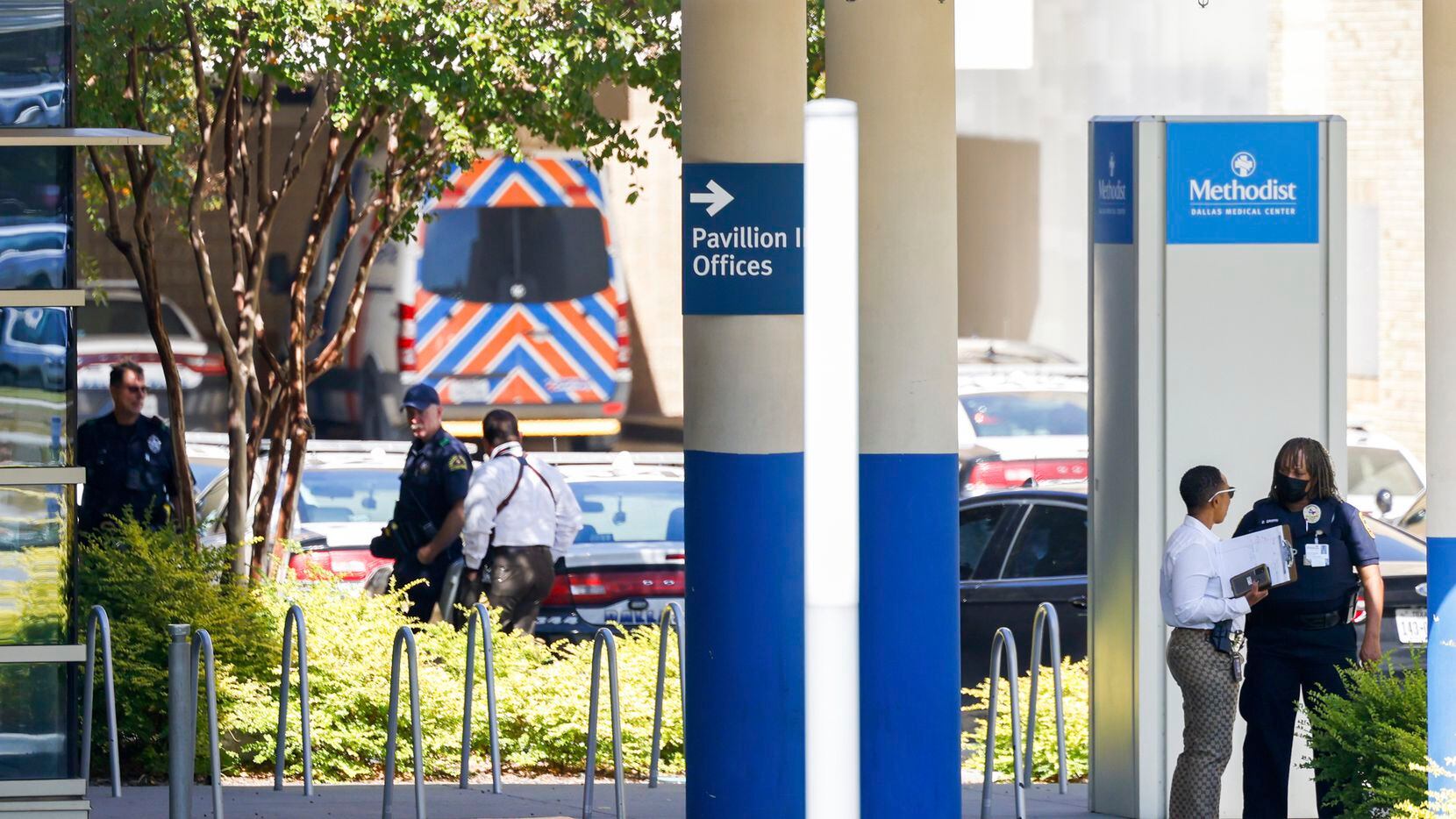 Police respond to an active shooter incident at Methodist Dallas Medical Center on Saturday,...