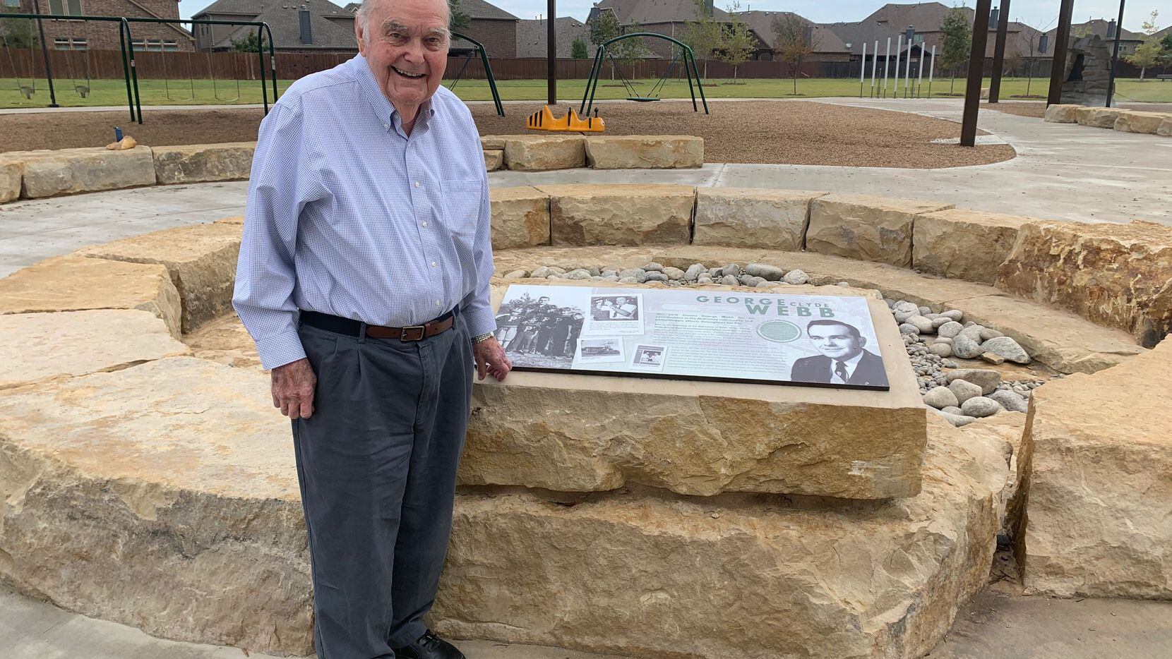 George Webb Park was dedicated to the longtime McKinney civic leader in 2019.