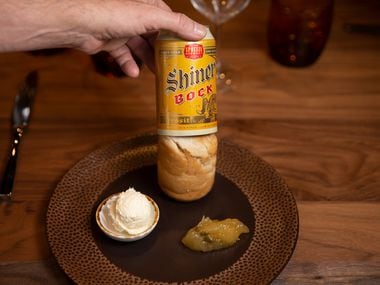 Stephen Pyles's Shiner Bock beer bread with apple jam and whipped buttermilk is on the menu...