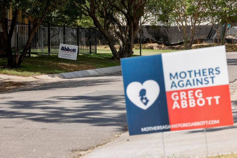 This Mothers Against Greg Abbott yard sign is one of several spotted in recent days in East...
