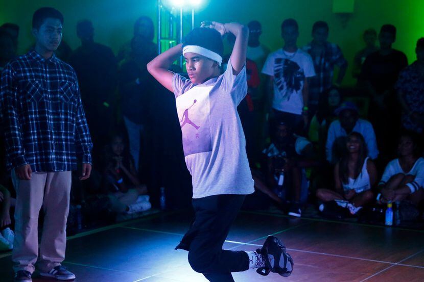 A dancer performs in the Dallas Hip Hop Dance Festival's battle event.