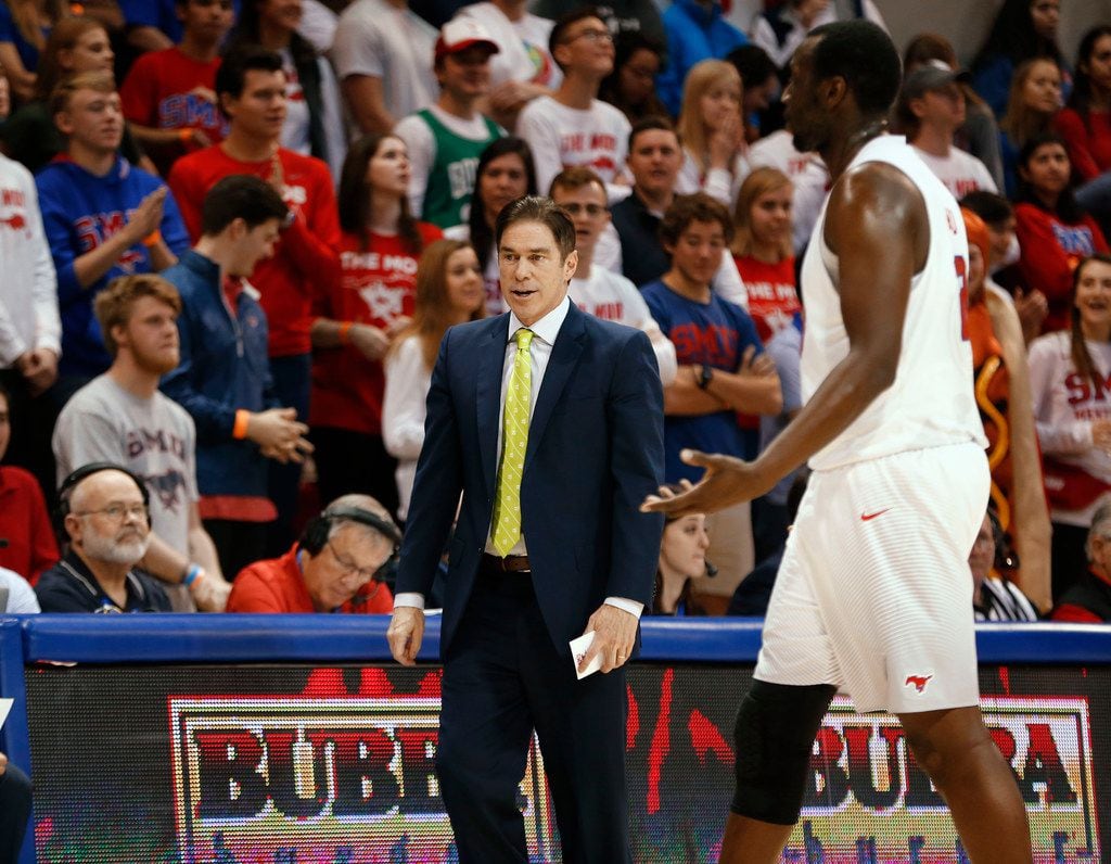Southern Methodist Mustangs head coach Tim Jankovich during the second half of their game...